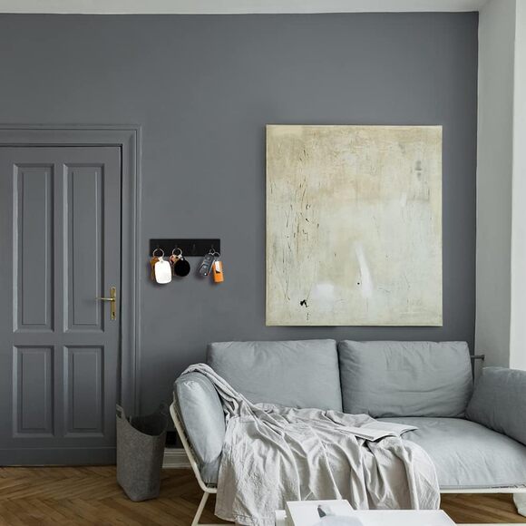 Adhesive Stainless Steel Key Hooks Towel Hook Coat Hanger Four Rows Black 1PCS - Picture 3 of 5